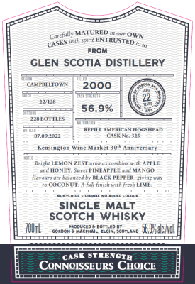 Gordon & Macphail, Connoisseur's Choice Glen Scotia 2000 #325