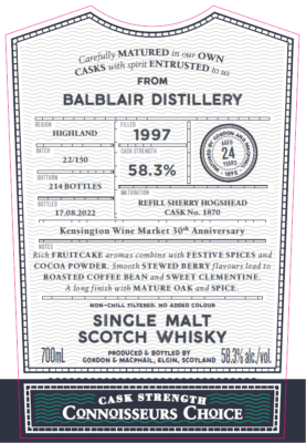 Gordon & Macphail, Connoisseur's Choice Balblair 1997 #1870