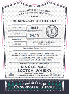 Gordon & Macphail, Connoisseur's Choice Bladnoch 1988