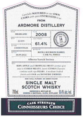 Gordon & Macphail, Connoisseur's Choice Ardmore 2008 #800021