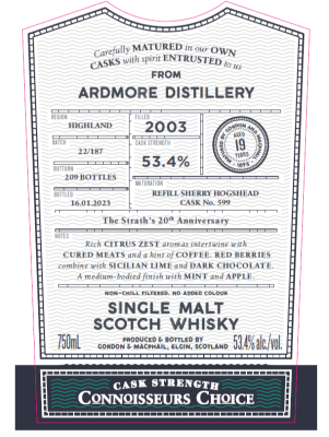 Gordon & Macphail, Connoisseur's Choice Ardmore 2003 #599