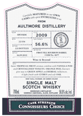 Gordon & Macphail, Connoisseur's Choice Aultmore 2009  #4677