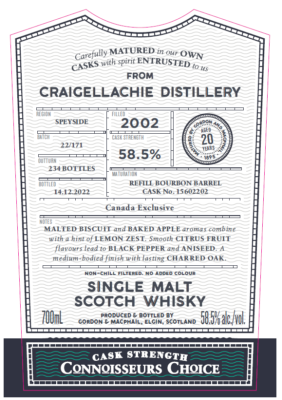 Gordon & Macphail, Connoisseur's Choice Craigellachie 2002 #15602202