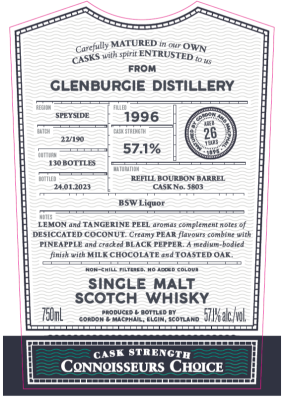 Gordon & Macphail, Connoisseur's Choice Glenburgie 1996 #5803