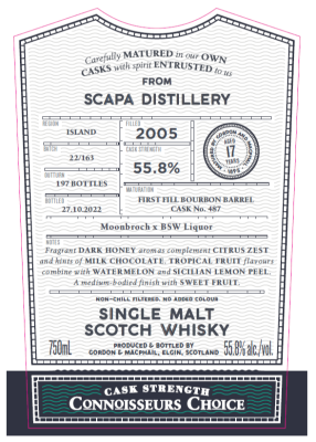 Gordon & Macphail, Connoisseur's Choice Scapa 2005 #487