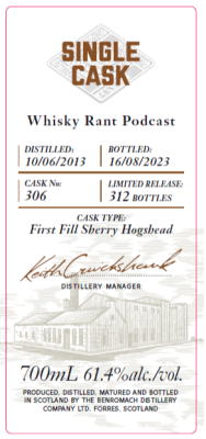 Benromach, Single Cask - Sherry Hogshead #306, 2013