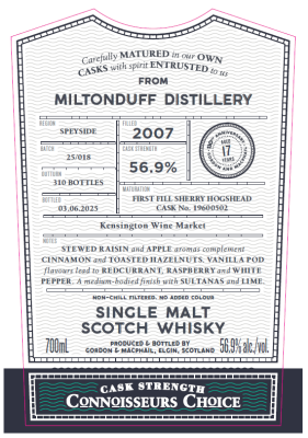 Gordon & Macphail, Connoisseur's Choice Miltonduff 2007 #19600502