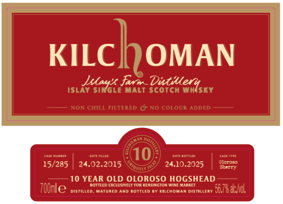 Kilchoman, Single Cask 15/285 Kensington