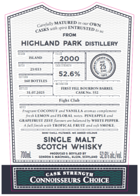 Gordon & Macphail, Connoiseur's Choice Highland Park 2000 #552, 2000